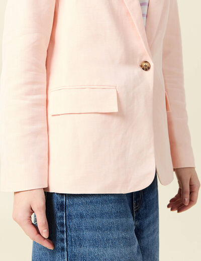 Veste blazer manches longues rose champagne femme