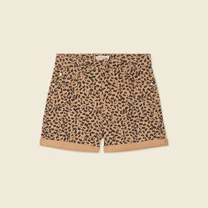 Short mom taille haute camel femme