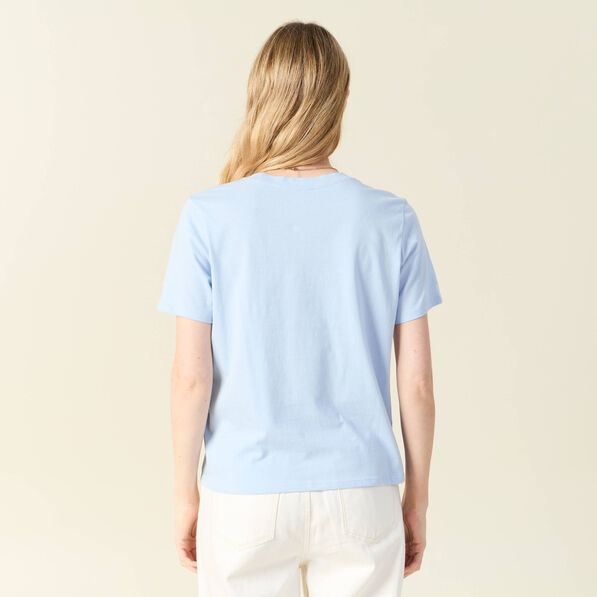 T-shirt manches courtes bleu clair femme