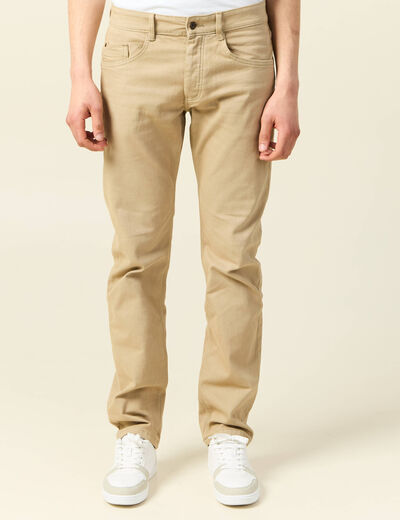 Jeans éco-responsable straight denim beige homme