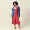Robe longue droite rose framboise femme