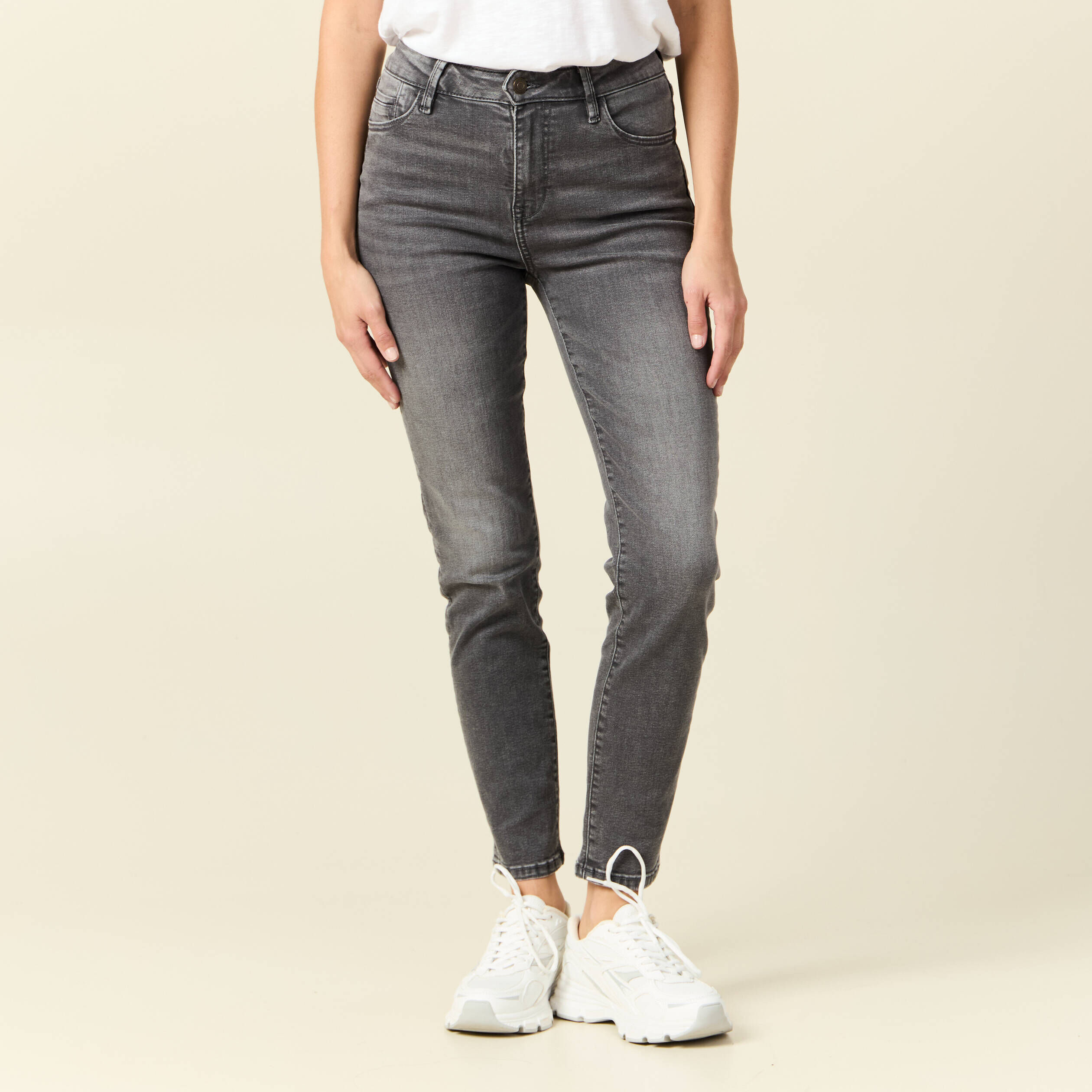 Jean gris clair femme clearance