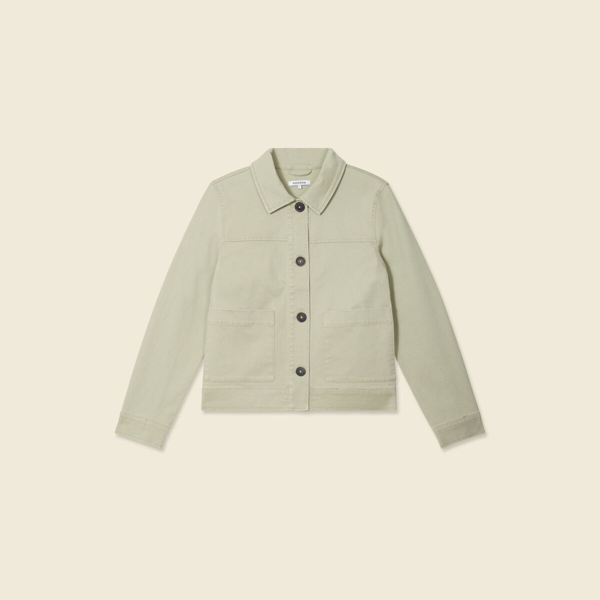 Blouson boutonné vert kaki femme
