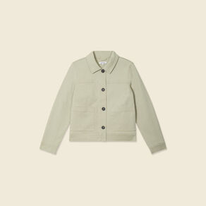 Blouson boutonné vert kaki femme