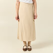 Jupe longue portefeuille beige femme