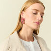 Boucles d'oreilles forme fleur mauve femme