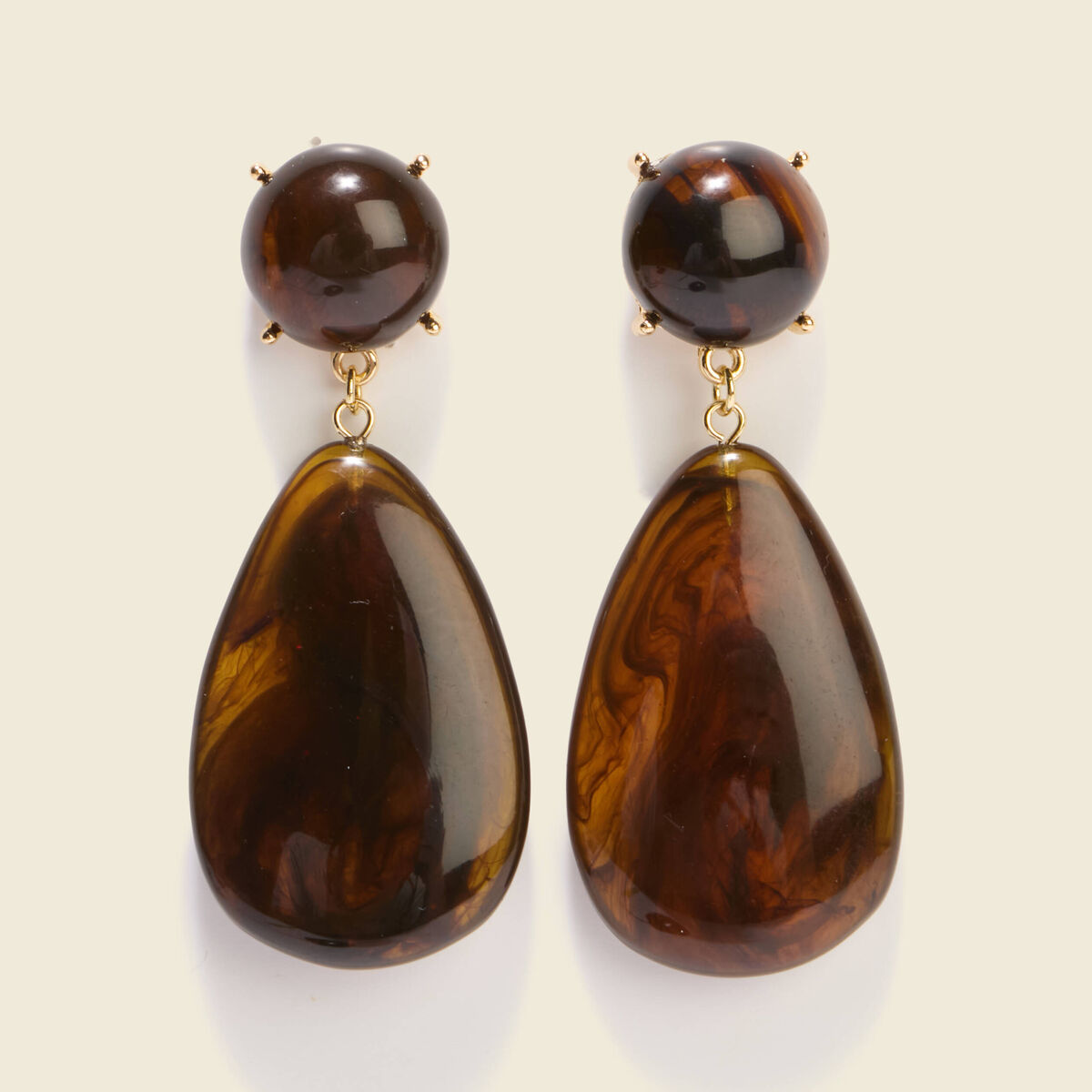 Boucles d'oreilles marron fonc&eacute; femme