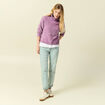 Pull col roul&eacute; manches longues mauve femme