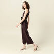Combinaison pantalon large marron foncé femme
