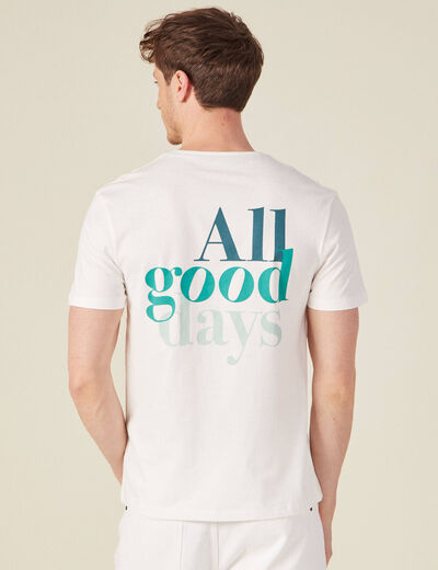 T-shirt manches courtes ecru homme