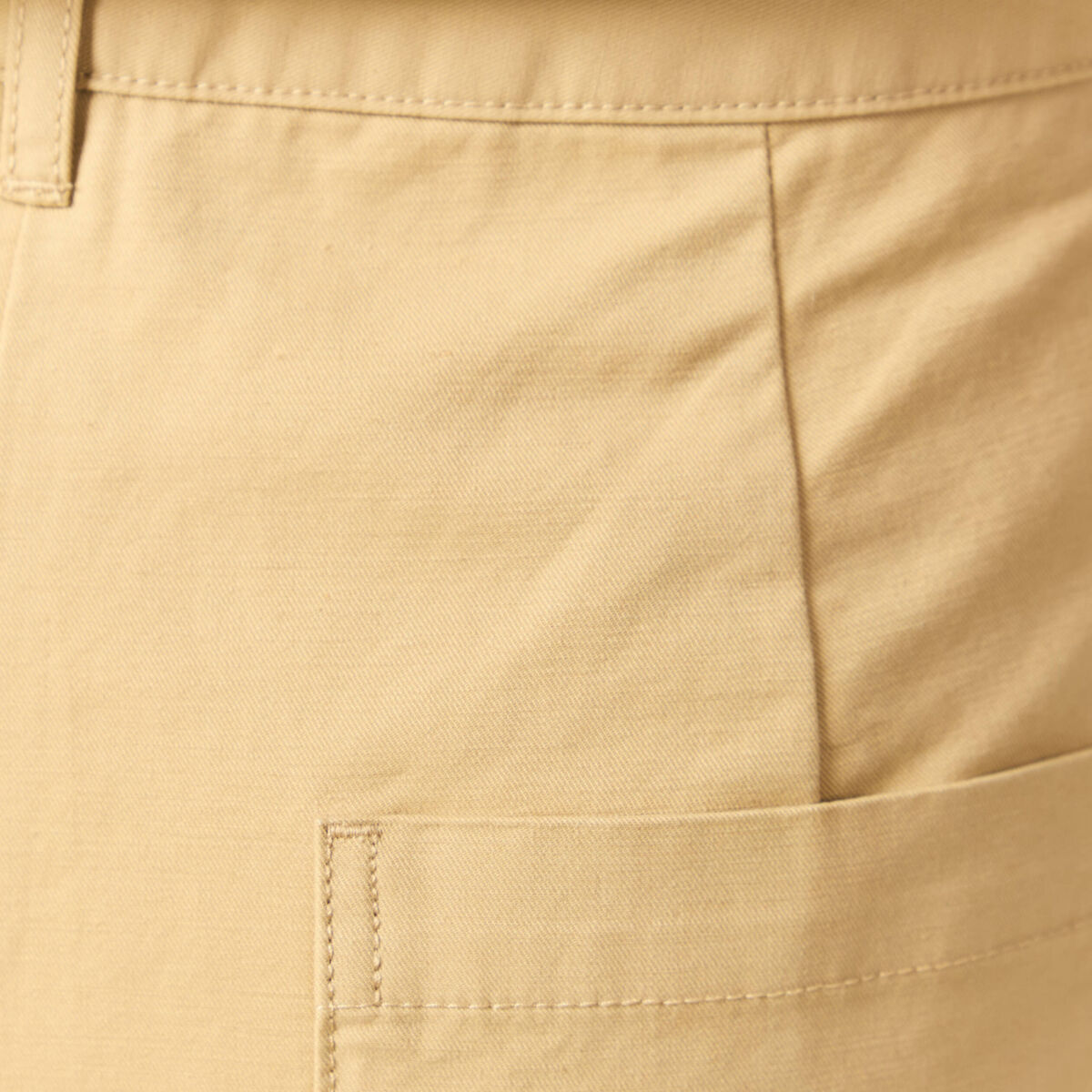 Pantalon large taille haute beige femme