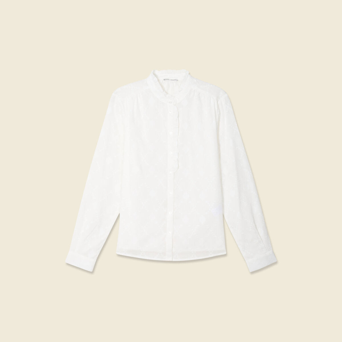 Chemise manches longues ecru femme
