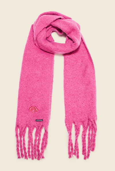 Écharpe à franges mauve femme