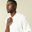 Polo col polo manches courtes en coton ecru homme