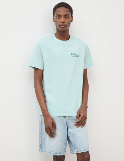 T-shirt en coton bleu gris homme