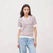 Polo manches courtes ecru femme
