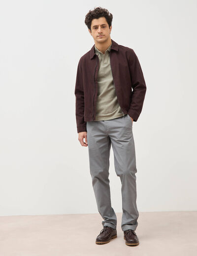 Polo manches courtes vert kaki homme
