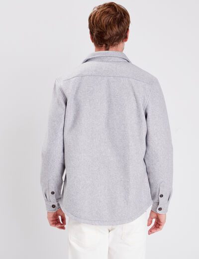 Surchemise manches longues doubl&eacute;e gris fonc&eacute; homme