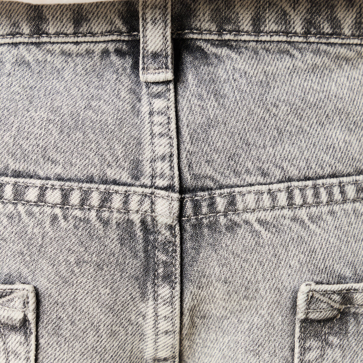 Jeans large 5 poches denim snow gris homme