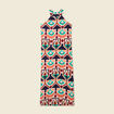 Robe longue droite orange femme