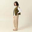 Gilet sans manches vert kaki femme