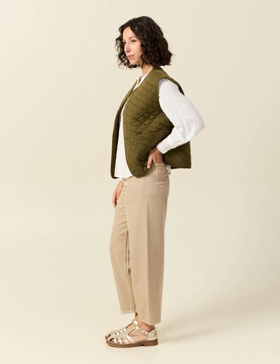 Gilet sans manches vert kaki femme