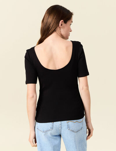 T-shirt manches courtes noir femme