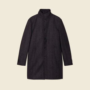 Manteau ajusté boutonné gris foncé homme