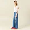 Jeans large taille haute denim stone femme