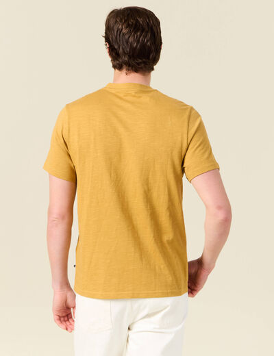 T-shirt éco-responsable jaune moutarde homme