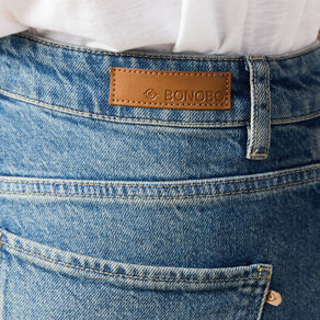 Jeans straight denim dirty femme