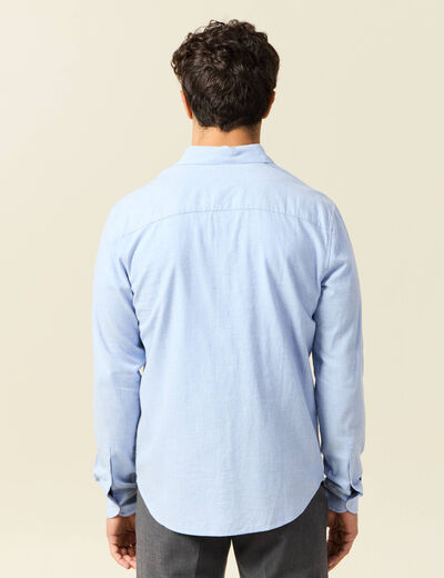 Chemise col classique manches longues bleu ciel homme