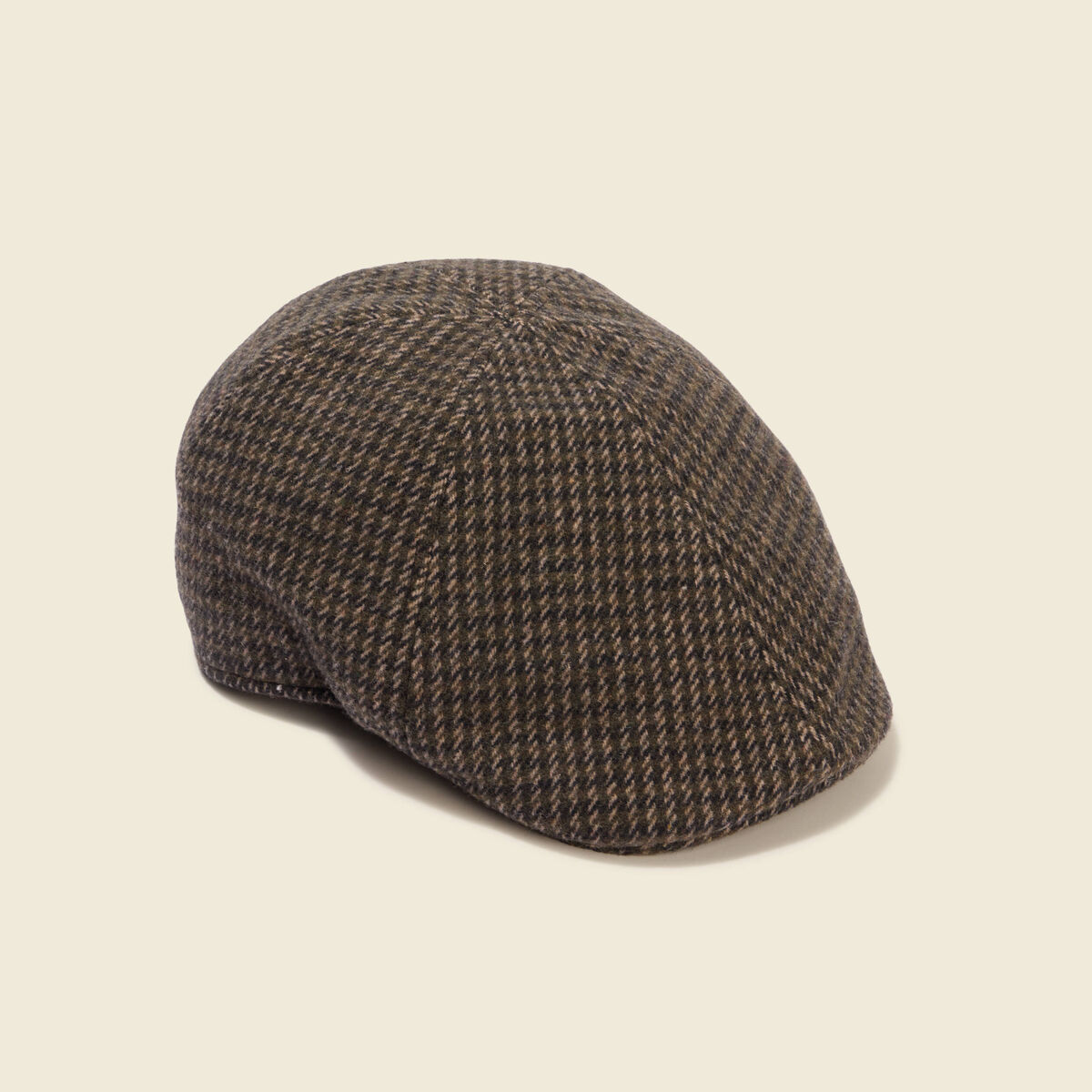 Casquette tweed avec doublure vert kaki homme