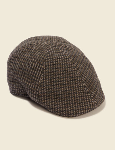 Casquette tweed avec doublure vert kaki homme