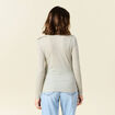 T-shirt manches longues avec laine gris clair femme