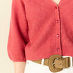Gilet manches 3/4 rose framboise femme