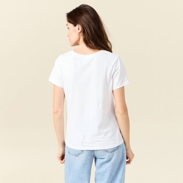 T-shirt manches courtes blanc femme