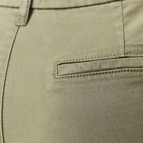 Short chino éco-responsable vert kaki femme