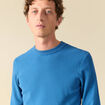 Pull fin col rond manches longues bleu fonc&eacute; homme