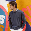 Sweat manches longues en coton bleu marine homme