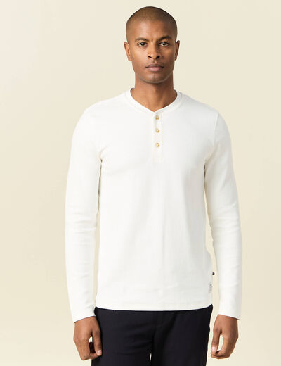 T-shirt manches longues ecru homme