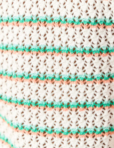Débardeur tricot ajouré blanc femme