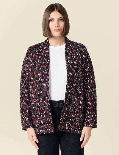 Gilet manches longues bleu marine femme