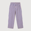 Pantalon large taille haute en coton blanc femme