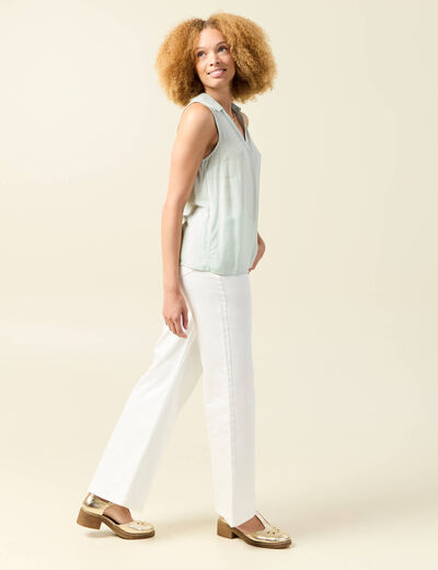 Blouse sans manches vert olive femme