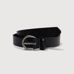 Ceinture large en cuir noir femme