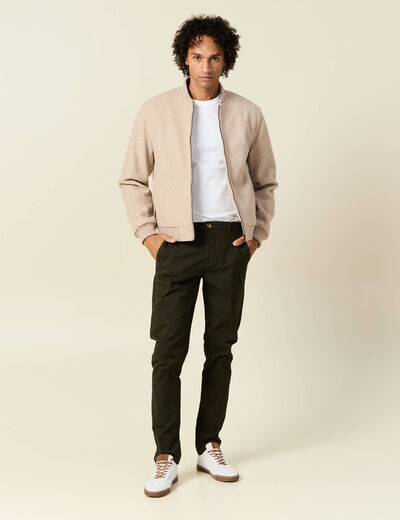 Pantalon slim Instinct chino vert kaki homme