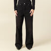 Jeans large taille haute denim noir femme