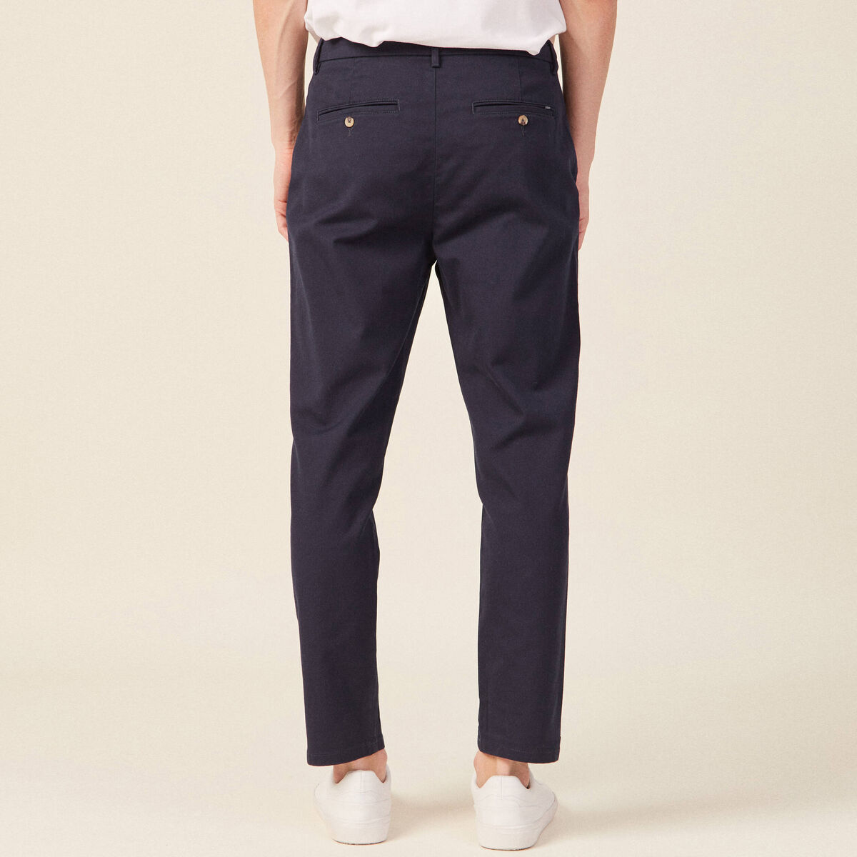 Pantalon chino 7/8&egrave;me bleu marine homme