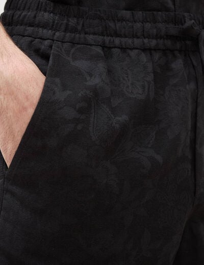 Bermuda coupe droite noir homme